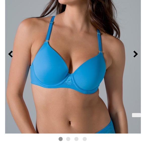 NWT Soma Embraceable Lace Underwire Lined Racerback Bra 34 C Fig maroon #0612 - Picture 10 of 11